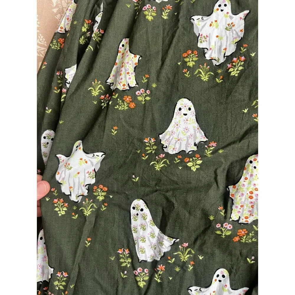 Printfresh Gardening Ghosts Long PJ Set Overgrown Moss Green M
